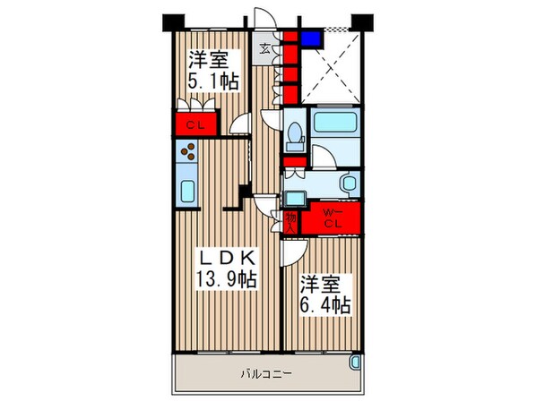 パークスクエア川口（１０３）の物件間取画像